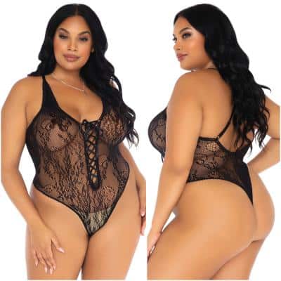 Teddy en Dentelle Florale - 89248X - Grande Taille - Leg Avenue