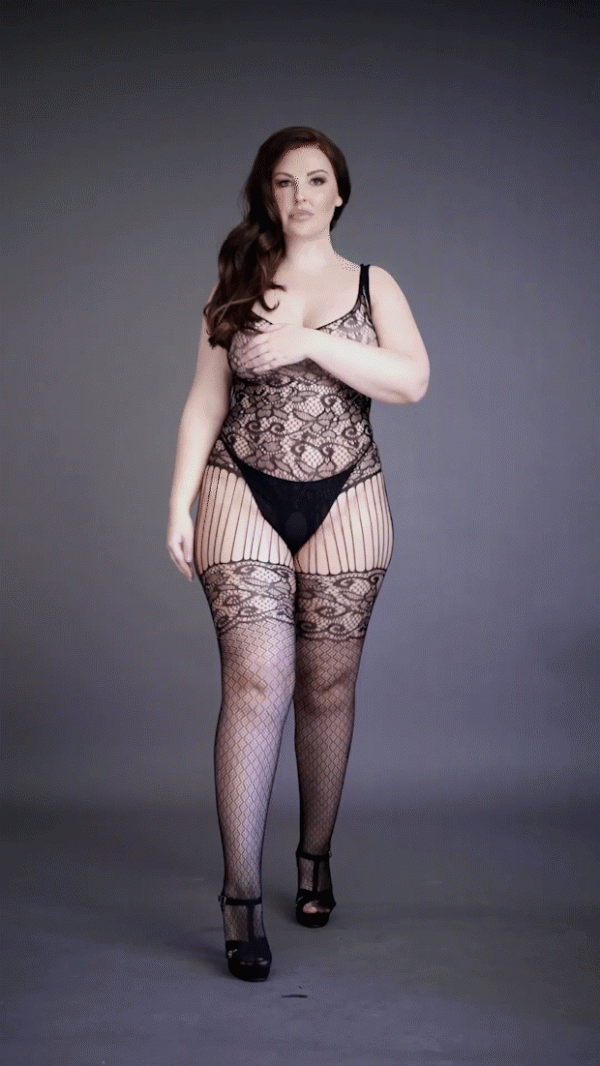 Lace and Fishnet Bodystocking - 011X - Grande Taille Le Désir – Image 3