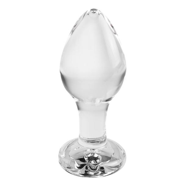 Medium Pink Gem Glass Plug - Plug Anale en Verre avec Bijou Rose - Adam & Eve – Image 2