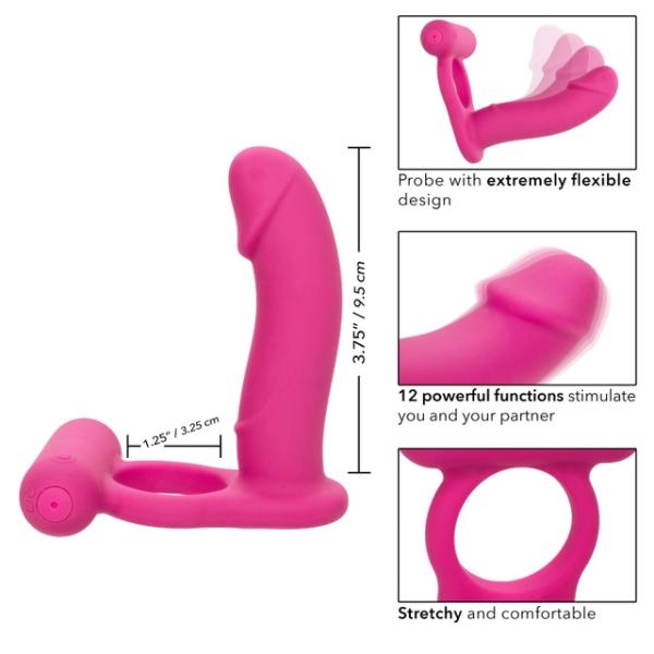 Double Diver - Silicone Rechargeable - Anneau Pénétration Double Vibrant - Calexotics – Image 5