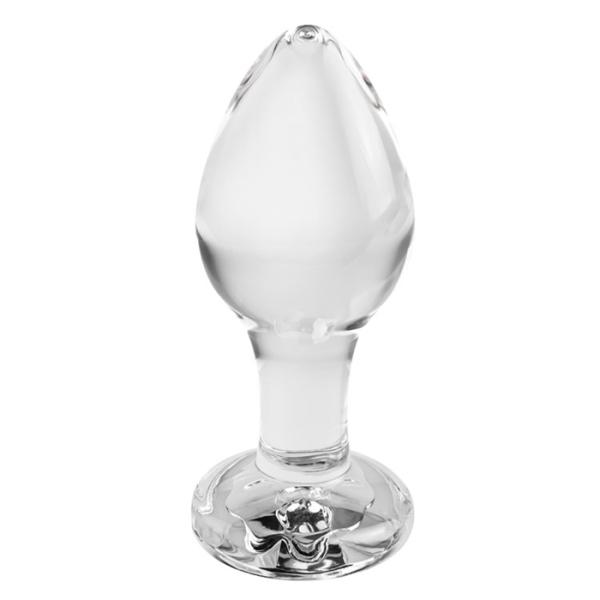 Small Pink Gem Glass Plug - Plug Anale en Verre avec Bijou Rose - Adam & Eve – Image 2