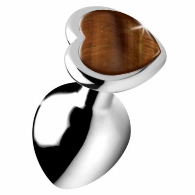 Tiger Eye Heart Medium Anal Plug - Plug Anale avec Bijou - Booty Sparks Gemstones