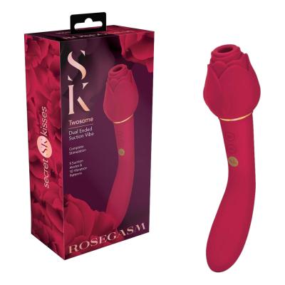 Twosome - Dual Ended Suction Vibe - Vibrateur avec Aspiration - Rosegasm