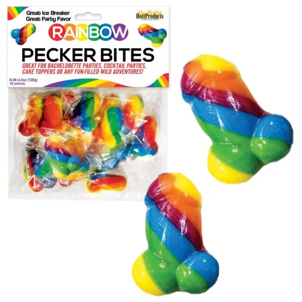 Pecker Bites Rainbow - Bonbons Pénis - Hott Products
