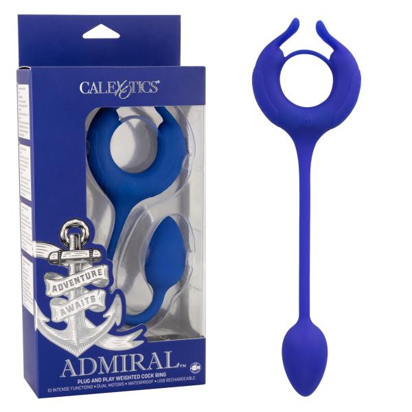 Plug And Play Weighted Cock Ring - Admiral - Anneau avec Stimulateur Anal - CalExtotics