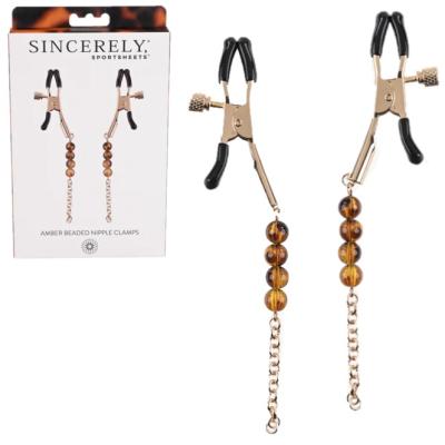 Amber Beaded Nipple Clamps - Sincerely - Pinces à Mamelons - Sporsheets