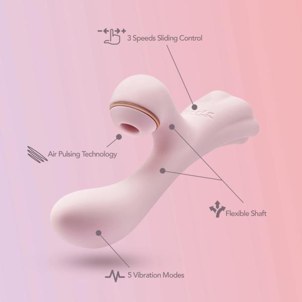 Isabelle - Lush - Vibrateur Double Stimulation avec Impulsions d'Air - Blush – Image 8