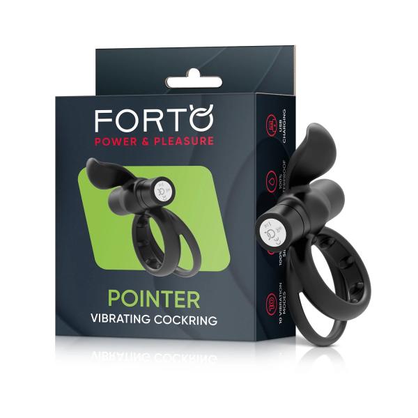 Pointer Vibrating Cockring - Anneau Double Vibrant - Forto – Image 3