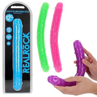 Double Dildo 12 Glow In the Dark - Gode Double - RealRock