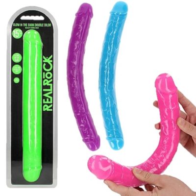 Double Dildo 15 Glow In the Dark - Gode Double - RealRock