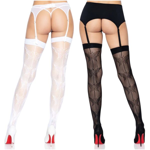 Bas Cuisse en Résille avec Couture Papillon - 6645 - Leg Avenue