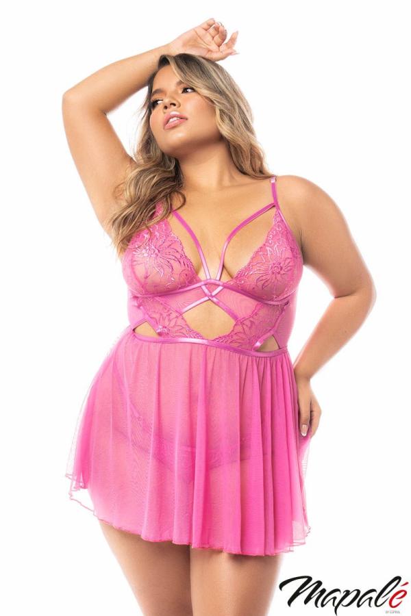 Babydoll en Mesh - 7480X - Grande Taille - Mapalé – Image 2