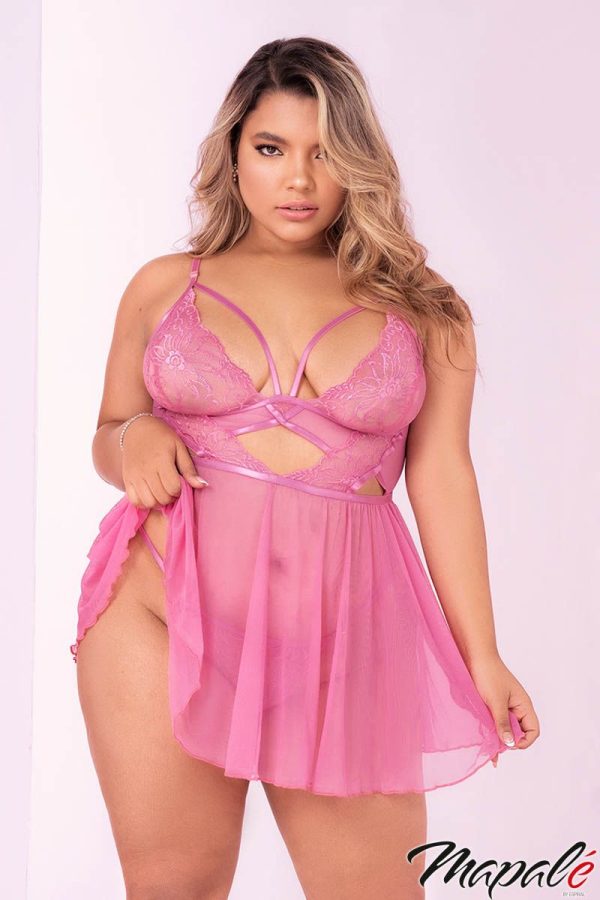 Babydoll en Mesh - 7480X - Grande Taille - Mapalé – Image 4
