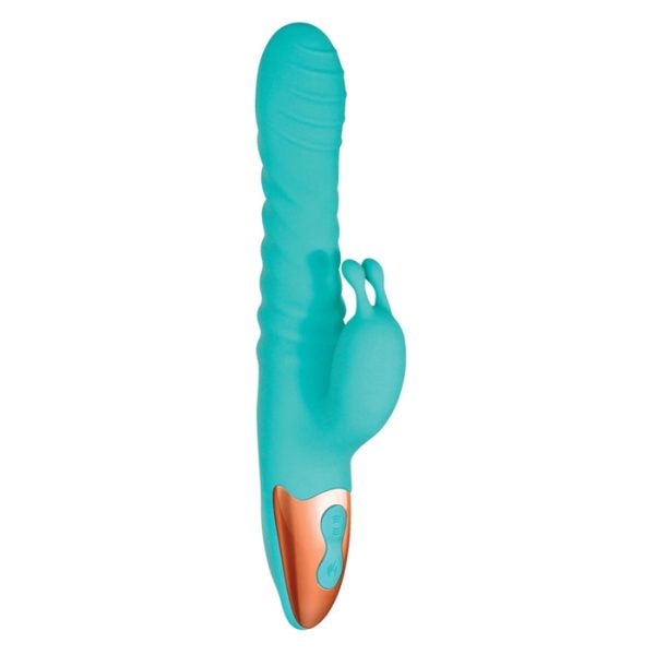 Heat Me Up Warming Rabbit Thrusting Vibrator - Vibrateur Double Stimulation - Adam & Eve – Image 2