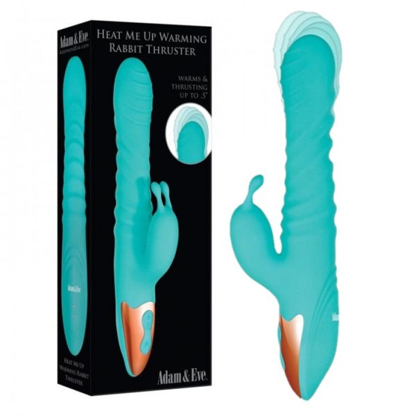 Heat Me Up Warming Rabbit Thrusting Vibrator - Vibrateur Double Stimulation - Adam & Eve