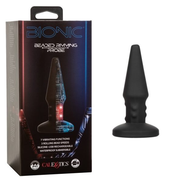 Surfez sur les vagues de l'extase vers des territoires de plaisir inexplorés avec la plug anale Beaded Rimming Probe de la collection Bionic de CalExotics.