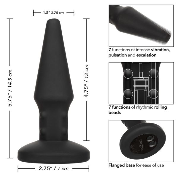 Surfez sur les vagues de l'extase vers des territoires de plaisir inexplorés avec la plug anale Beaded Rimming Probe de la collection Bionic de CalExotics.