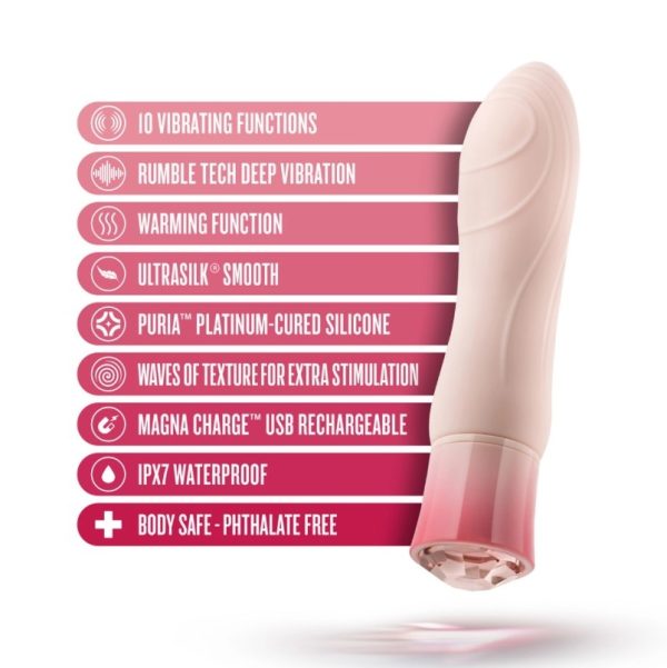 Elegant - Oh My Gem - Vibrateur Classique Réchauffant - Blush – Image 4