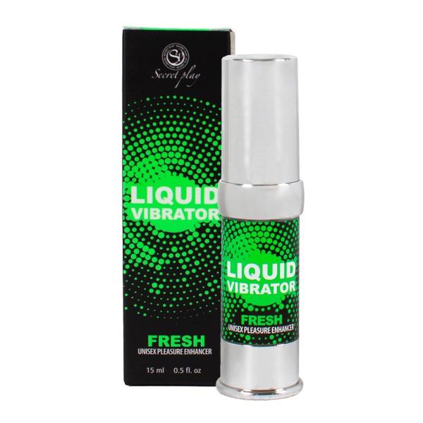 Liquid Vibrator Fresh de Secret Play est un gel intime unisexe avec un arôme de menthe qui produit des sensations stimulantes en raison de son effet froid et des ondes de vibration.