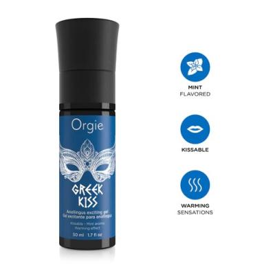 Greek Kiss de la collection Orgie est un gel stimulant comestible développé pour la pratique de l'anallingus.