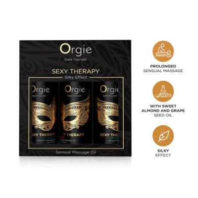 La compagnie Orgie a créé une mini collection de ses huiles de massage sensuel Sexy Therapy.