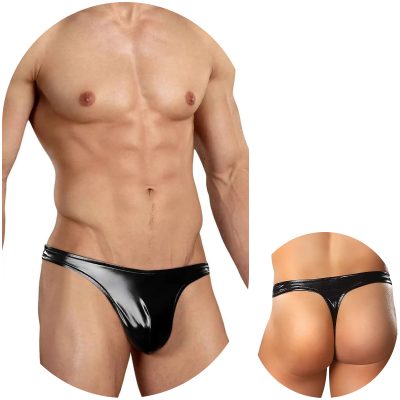 Thong en Wetlook Liquid Onyx - 440-003 - Male Power