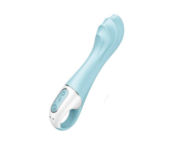 Le Air Pump Vibrator 5+ de Satisfyer vous fait profiter d’une tige gonflable graduellement ainsi que de puissantes vibrations, qui peuvent être utilisées indépendamment.