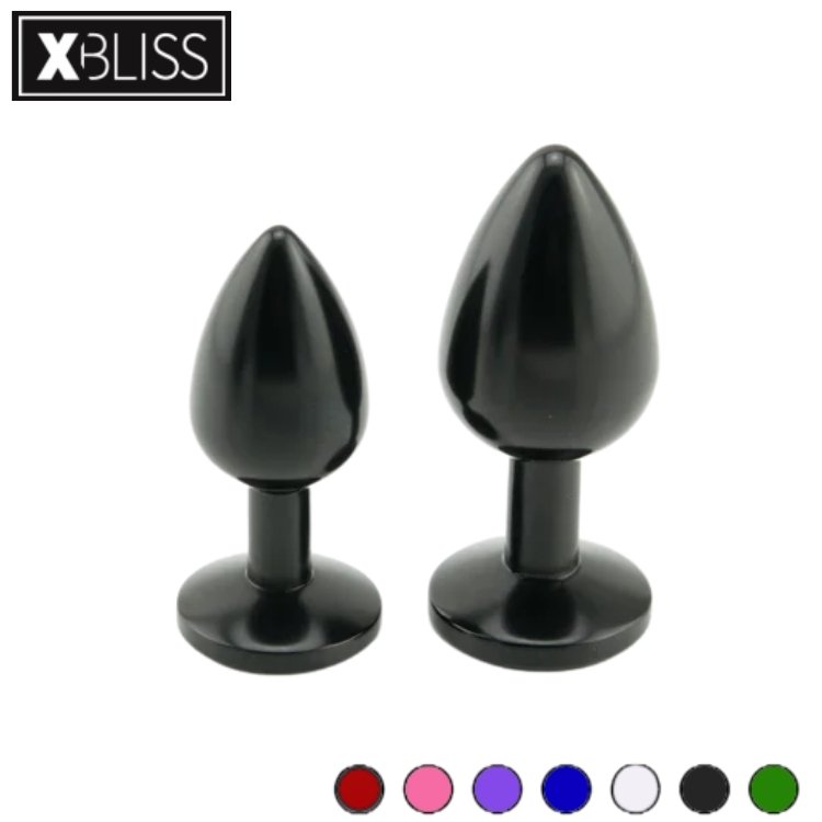 Classic Jeweled Black Butt Plug trois tailles