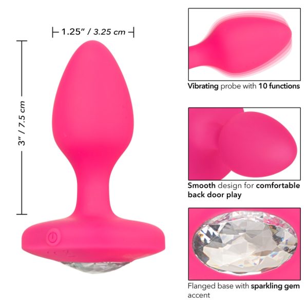 La Medium Rechargeable Vibrating Probe de la collection Cheeky Gem est plug anale en silicone éblouissante et flexible