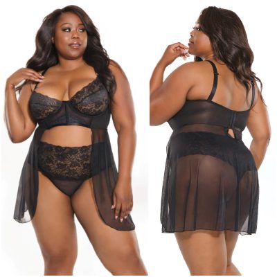 Nuisette et String - 23101X - Grande Taille - Coquette