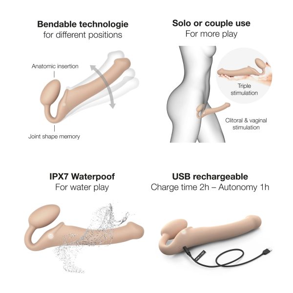 Le Vibrating Bendable Strap-On de la collection Strap-On-Me n'est pas comme les autres