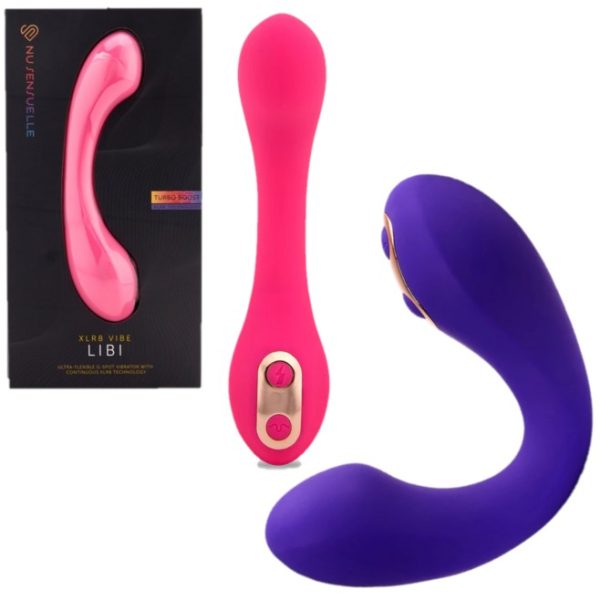 LE LIBI XLR8 VIBE DE NU SENSUELLE EST UN VIBROMASSEUR POUR LE POINT G ULTRA FLEXIBLE AVEC TECHNOLOGIE CONTINUE XLR8 TURBO BOOST