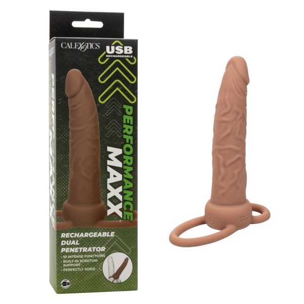 Profitez du plaisir érotique de la double pénétration avec le Rechargeable Dual Penetrator de la collection Performance Maxxx de California Exotics