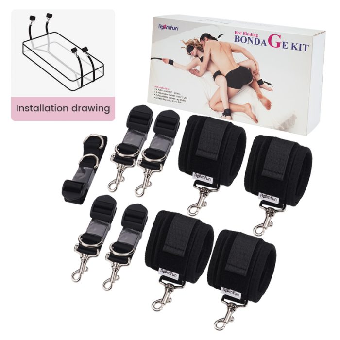 Plongez dans l'univers excitant du bondage avec le Bed Binding Bondage Kit, une création Roomfun.