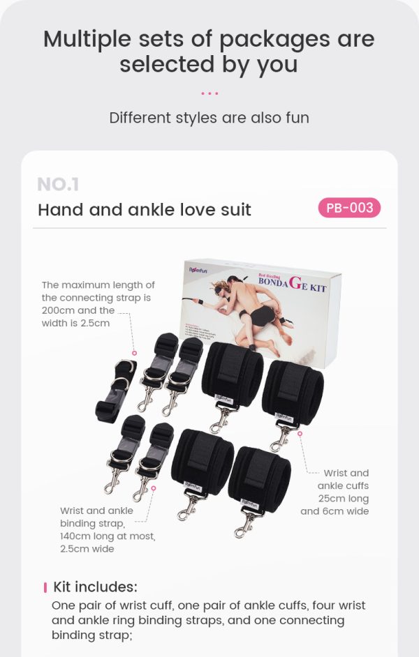 Plongez dans l'univers excitant du bondage avec le Bed Binding Bondage Kit, une création Roomfun.