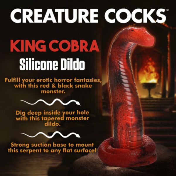 Déroulez les mystères du gode King Cobra de la collection Creature Cocks tout en explorant de nouvelles sensations de plaisir ! 