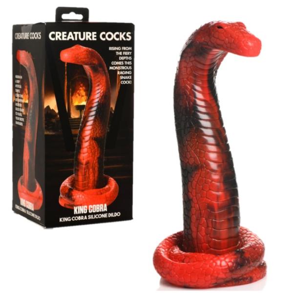 Déroulez les mystères du gode King Cobra de la collection Creature Cocks tout en explorant de nouvelles sensations de plaisir ! 