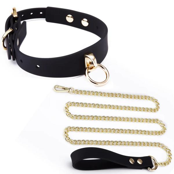 Découvrez l'élégance inégalée du Collier en silicone avec Laisse de Roomfun.