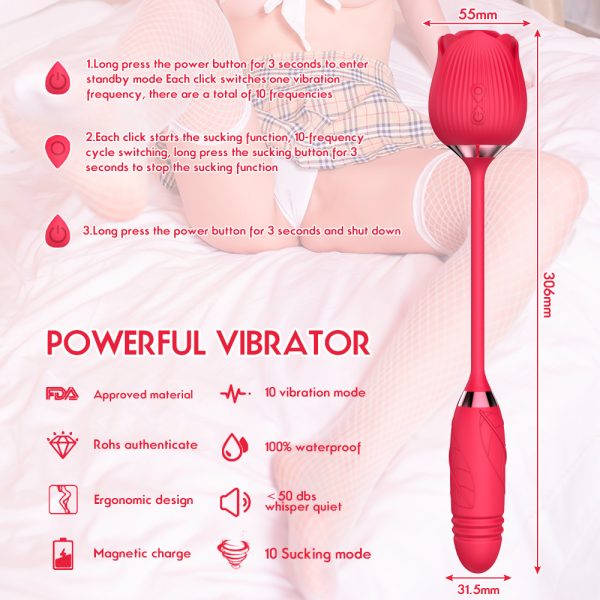 Découvrez l'Ultimate Rose : Le Plaisir Sensuel Réinventé avec un Vibromasseur et un Thruster Téléscopique