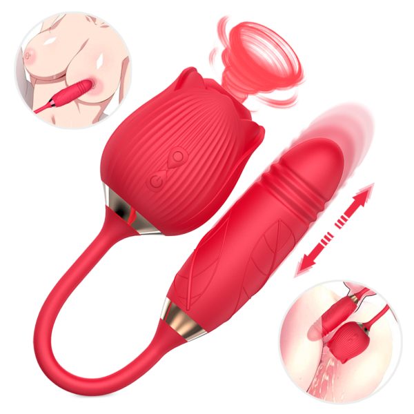 Découvrez l'Ultimate Rose : Le Plaisir Sensuel Réinventé avec un Vibromasseur et un Thruster Téléscopique