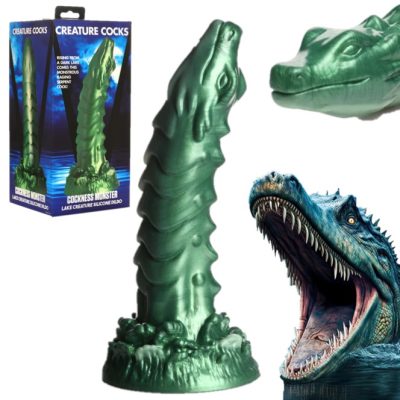 Plongez dans le Monde Envoûtant du gode Cockness Monster Le gode Cockness Monster est un chef-d'œuvre iridescent en forme de dragon.