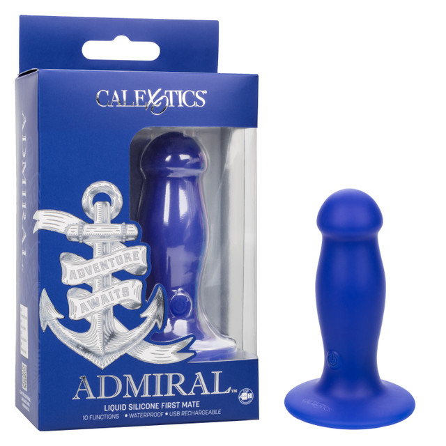 Découvrez la plug anale Liquid Silicone Vibrating First Mate de la Collection Admiral de CalExotics