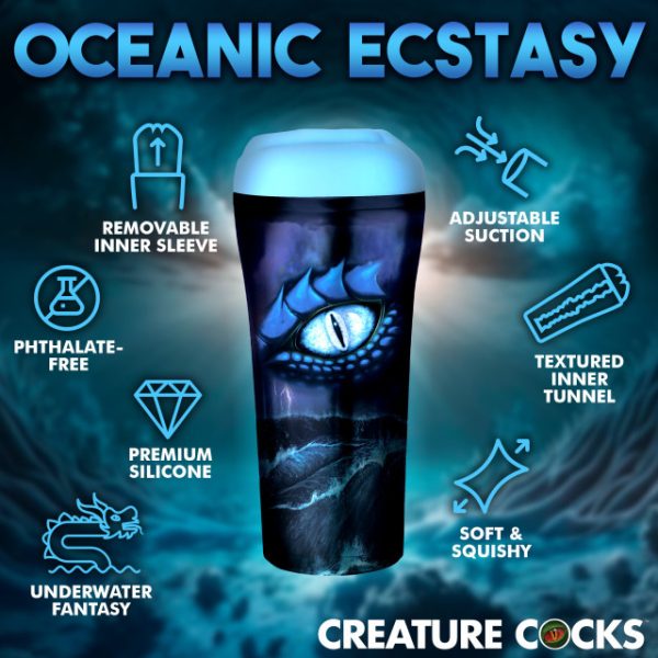 Découvrez des sensations marines intenses avec ce masturbateur Pussidon Sea Monster de Creature Cock