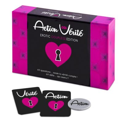 Plongez dans l'aventure excitante d'Action ou Vérité - Edition Couple! Des moments complices et osés vous attendent avec 69 questions et défis