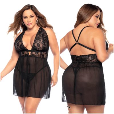 Babydoll en Mesh - 7500X - Grande Taille - Mapalé