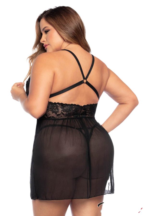 Babydoll en Mesh - 7500X - Grande Taille - Mapalé – Image 3