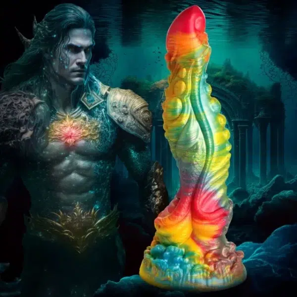 "Explorez des sensations nouvelles avec le silicone premium du Majestic Merman."creature cocks