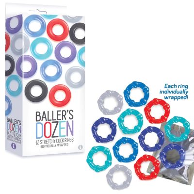 Des anneaux pour le pénis perlés et confortables avec les Beaded Ballers Dozen.