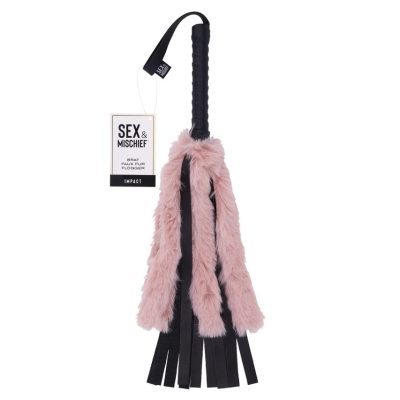 "Poignée en Or Rose de l'Impact Brat Faux Fur Flogger"