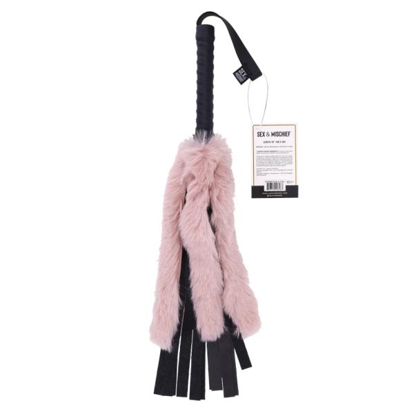 "Chutes en Faux Fourrure Noire de l'Impact Brat Faux Fur Flogger"